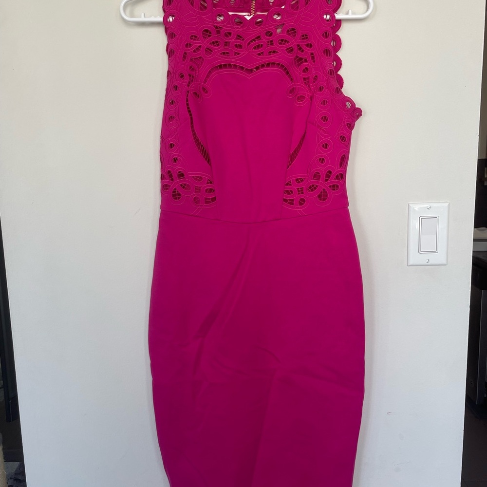 Elegant Pink Lace Dress